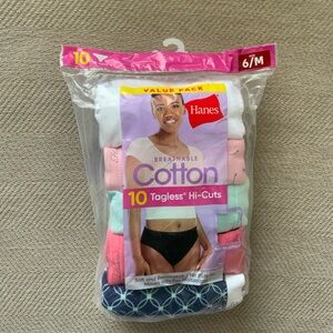 Women’s Hanes Tagless Cotton Hi-Cuts 10-Pack - Assorted Colors